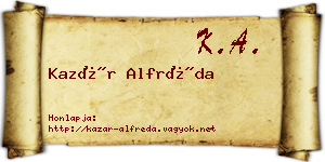 Kazár Alfréda névjegykártya